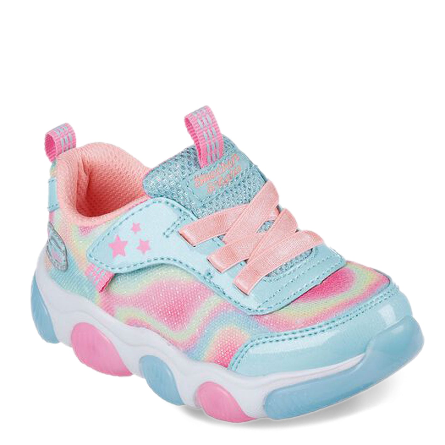 Peltz Shoes Girl's Skechers S Lights: Mighty Glow - Swirl Daze Sneaker - Toddler TURQUOISE 303160N-TQMT
