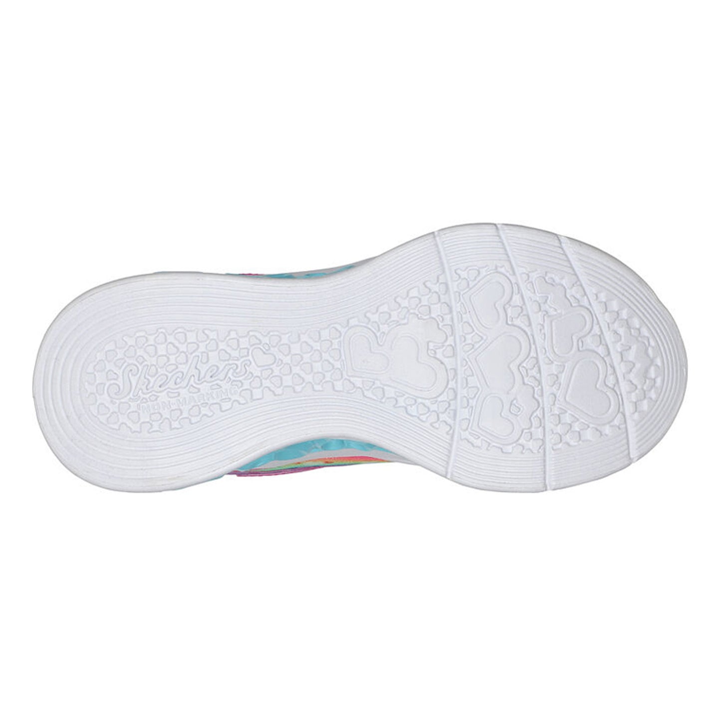 Peltz Shoes Girl's Skechers Flutter Heart Lights - Groovy Swirl Sneaker - Little Kid PINK MULTI 303253L-HPLV