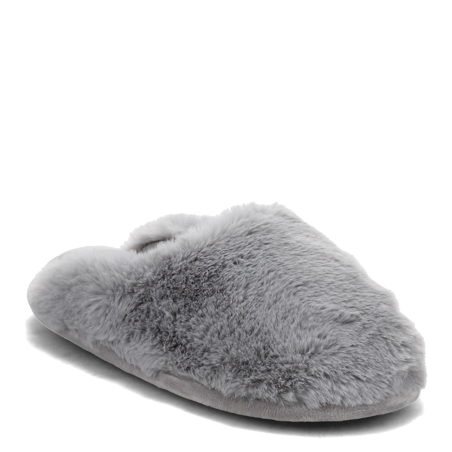 Peltz Shoes Women's Dearfoams Bailey Plush Furry Scuff Slipper SLEET 30827-10022