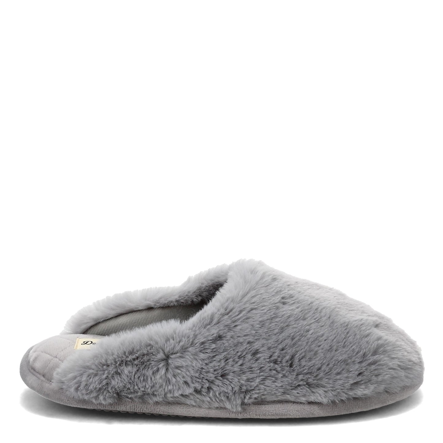 Peltz Shoes Women's Dearfoams Bailey Plush Furry Scuff Slipper SLEET 30827-10022