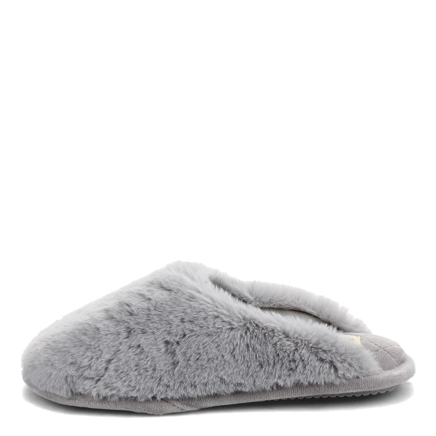 Peltz Shoes Women's Dearfoams Bailey Plush Furry Scuff Slipper SLEET 30827-10022