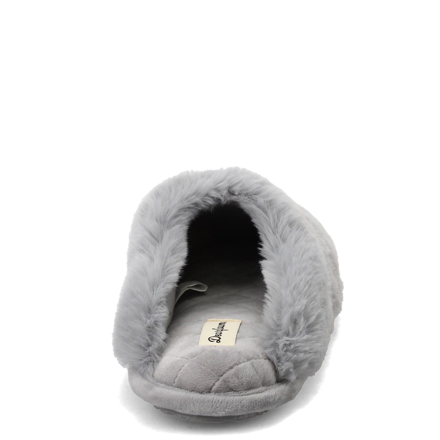 Peltz Shoes Women's Dearfoams Bailey Plush Furry Scuff Slipper SLEET 30827-10022