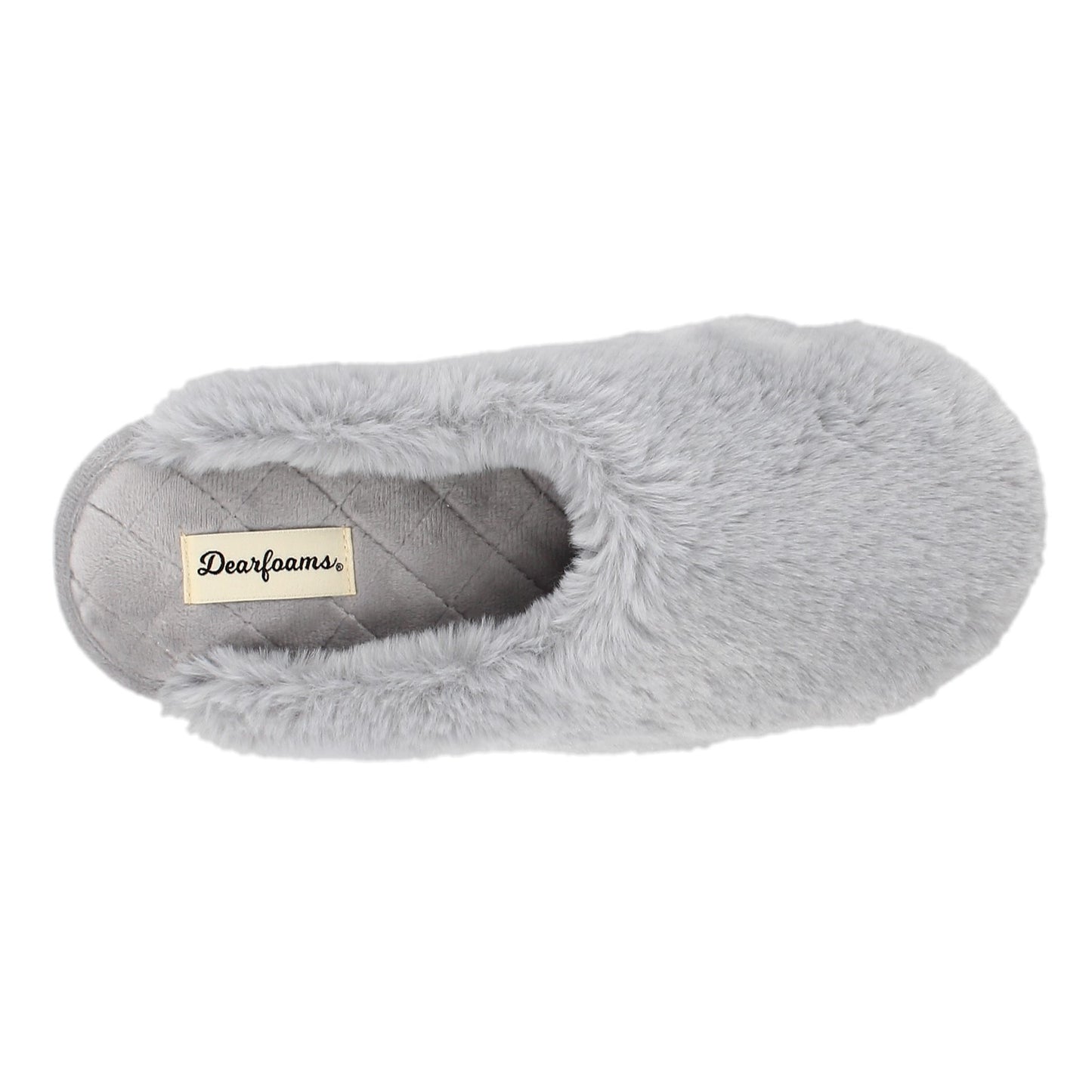 Peltz Shoes Women's Dearfoams Bailey Plush Furry Scuff Slipper SLEET 30827-10022