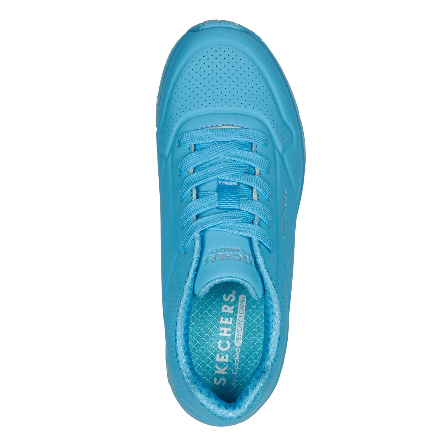 Peltz Shoes Girl's Skechers Street Uno Gen1 - Neon Glow Sneaker - Little Kid AQUA 310525L-AQUA