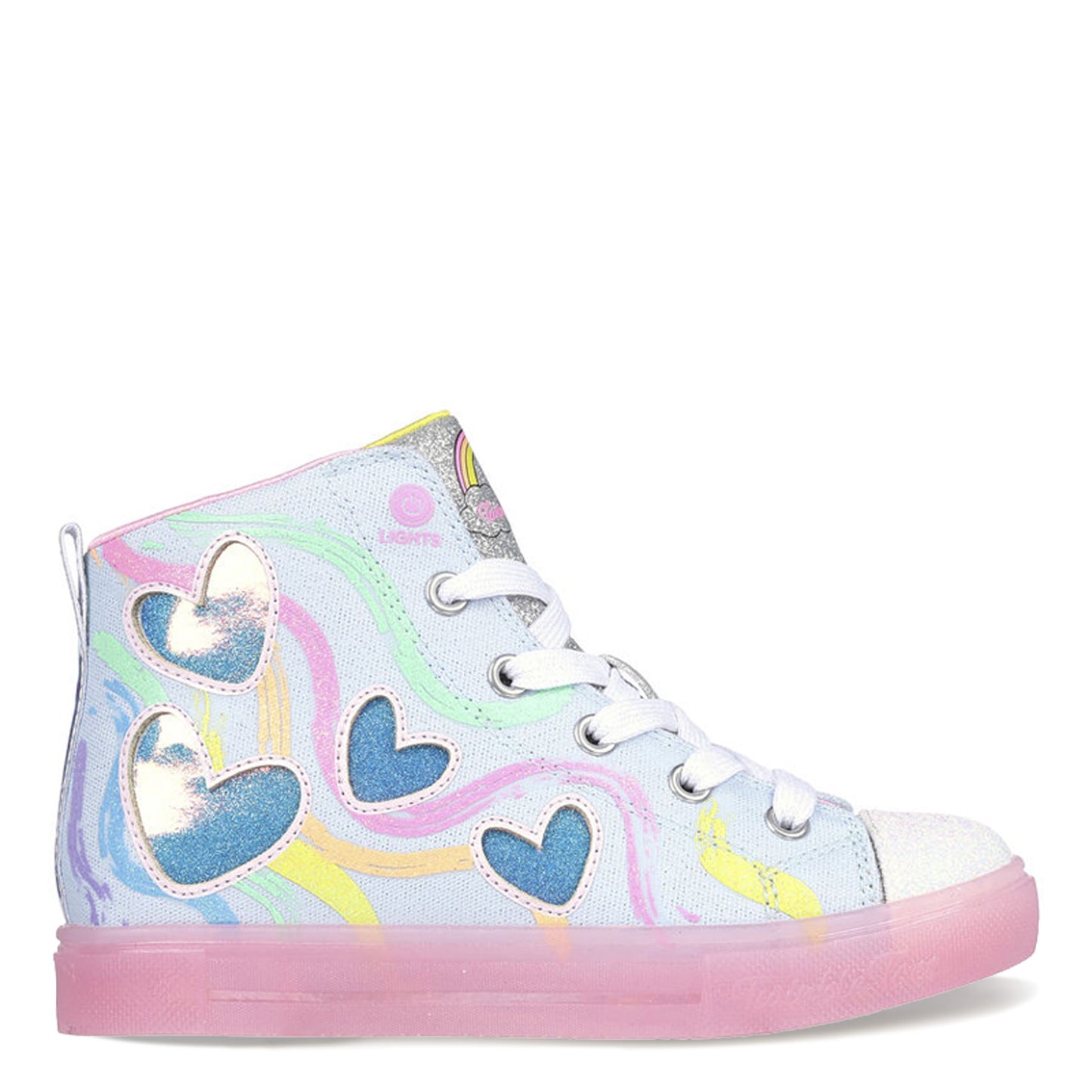Peltz Shoes Girl's Skechers Twinkle Toes: Twinkle Sparks Ice - Sweetheart High-Top Sneaker - Little Kid BLUE MULTI 314702L-LBMT