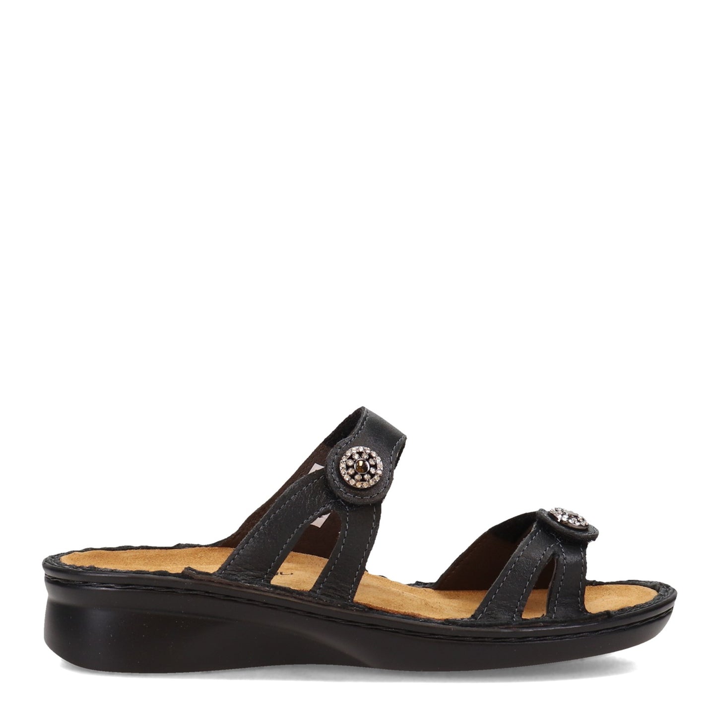 Peltz Shoes Women's Naot Triton Sandal BLACK SHINY 35130-B76