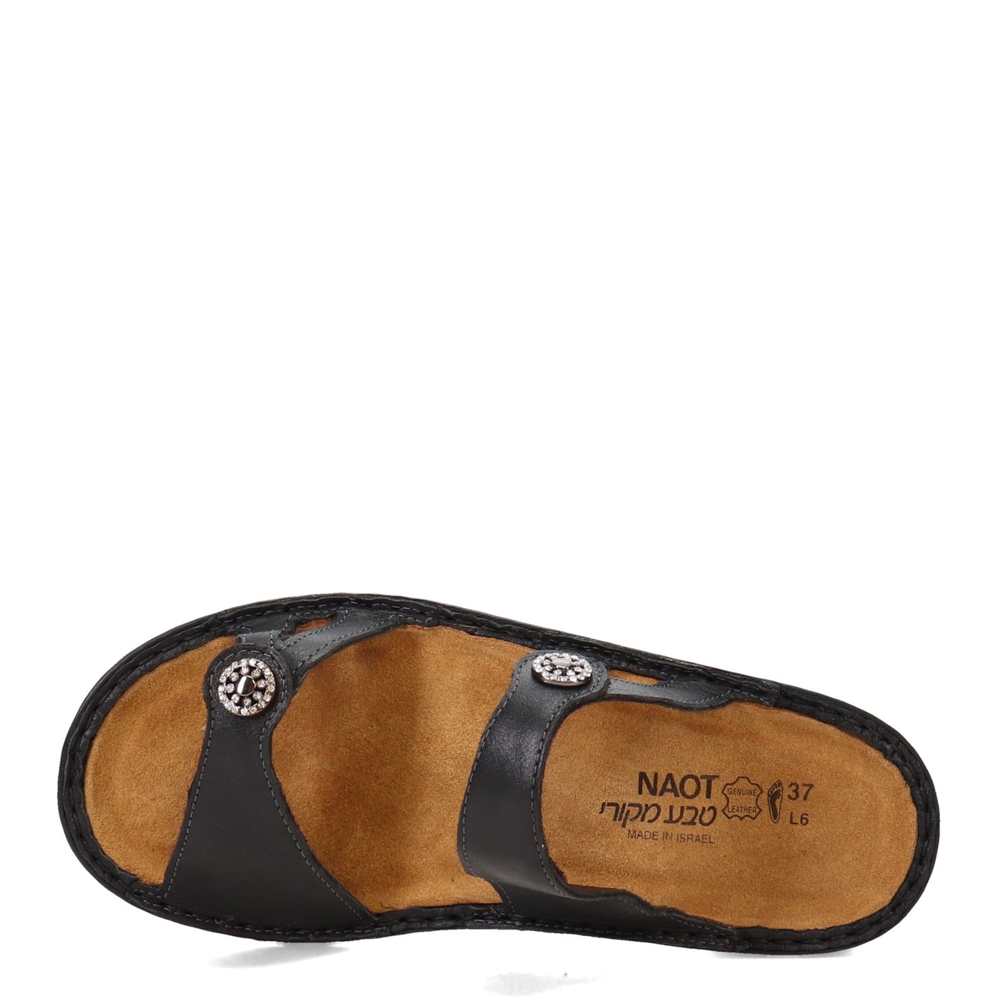 Peltz Shoes Women's Naot Triton Sandal BLACK SHINY 35130-B76
