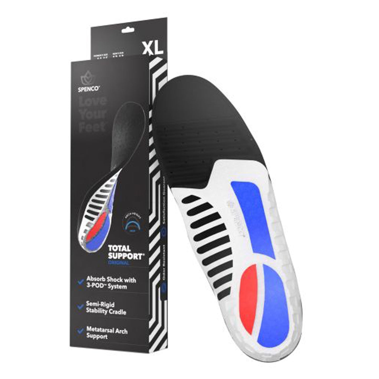 Peltz Shoes Unisex Spenco Polysorb Original Insole Black 39313