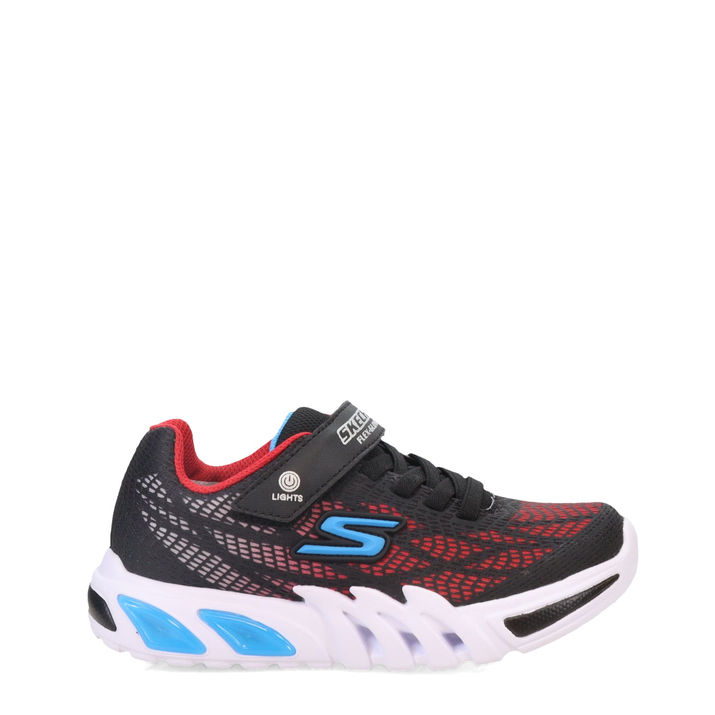 Peltz Shoes Boy's Skechers Flex-Glow Elite - Vorlo Sneaker - Little Kid Black/Red/Blue 400137L-BKRB