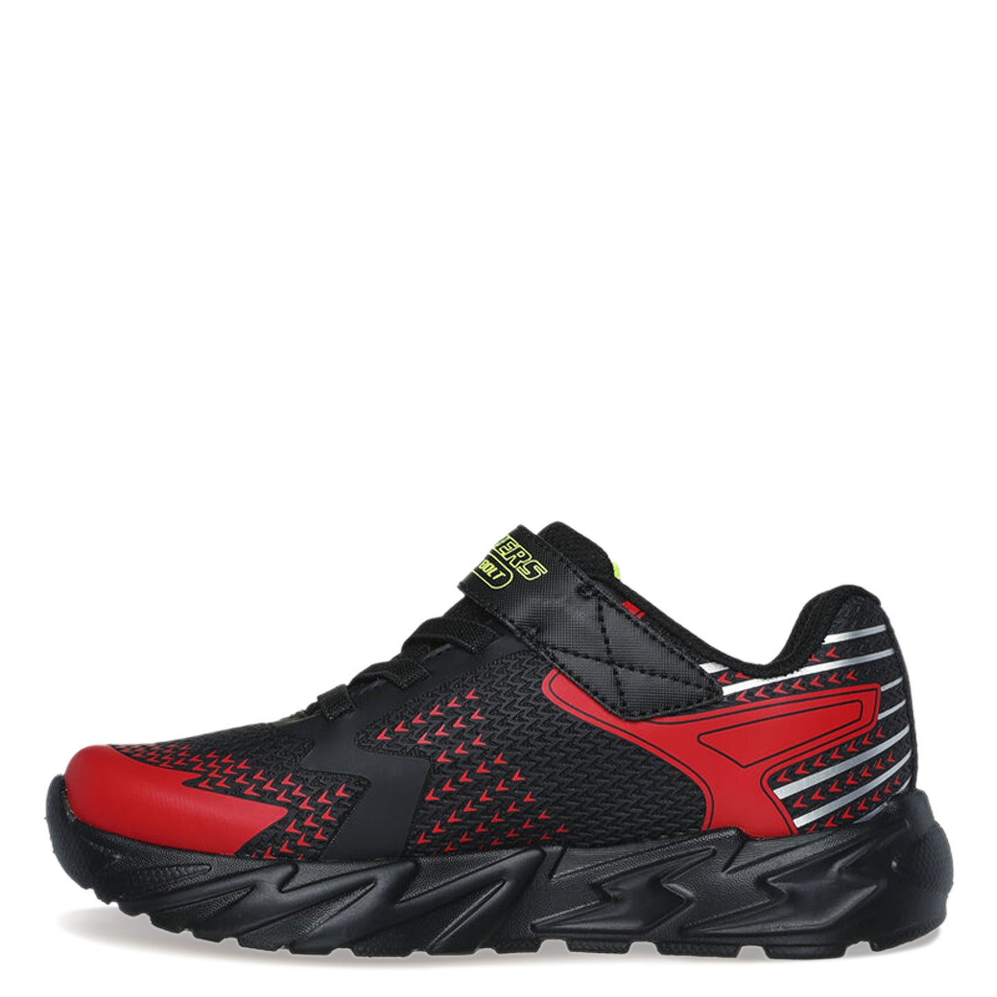 Peltz Shoes Boy's Skechers S Lights: Flex-Glow Bolt Sneaker - Little Kid Black/Red 400138L-BKRD