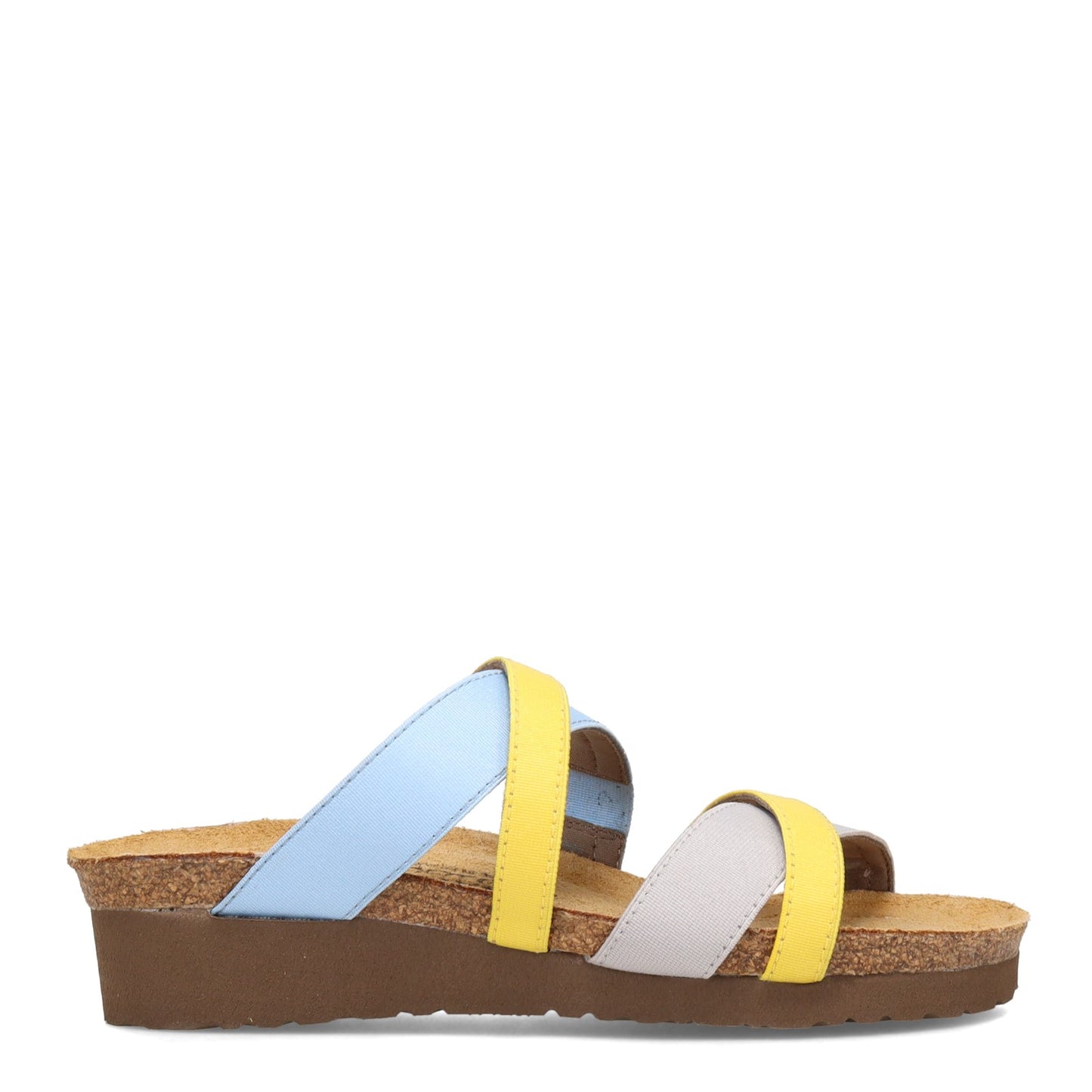 Peltz Shoes Women's Naot Roxanna Sandal GREY YELLOW 4011-NUZ