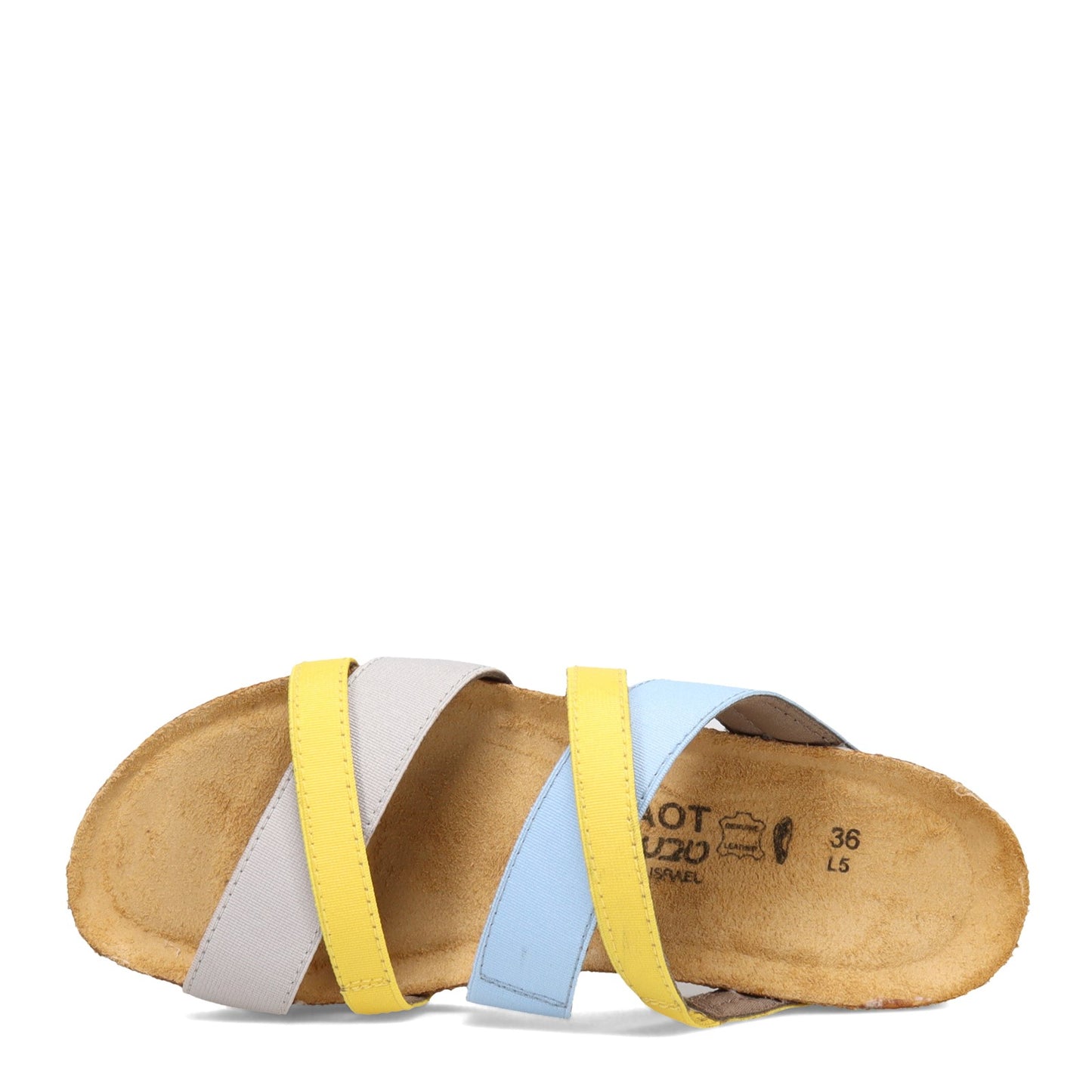 Peltz Shoes Women's Naot Roxanna Sandal GREY YELLOW 4011-NUZ