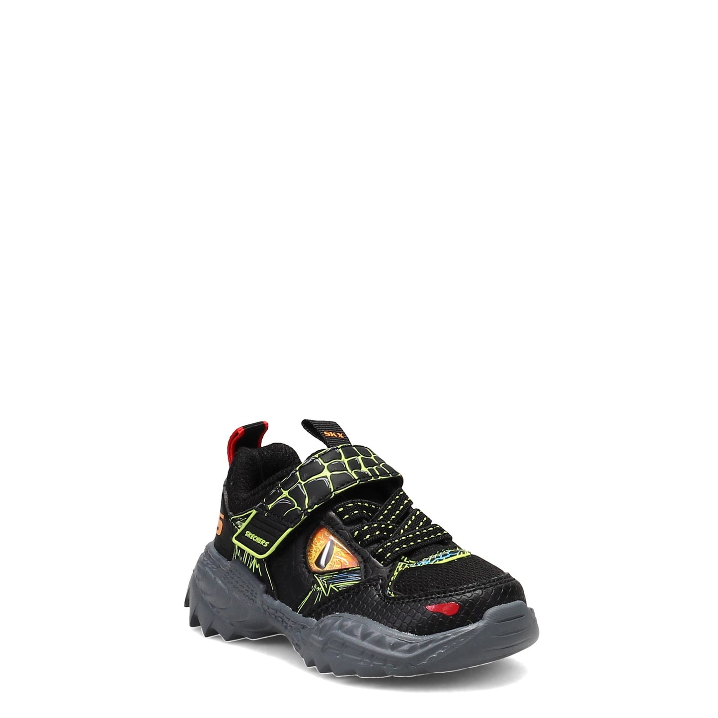 Peltz Shoes Boy's Skechers Skech-o-Saurus Sneaker - Toddler Black/Lime 402235N-BKLM