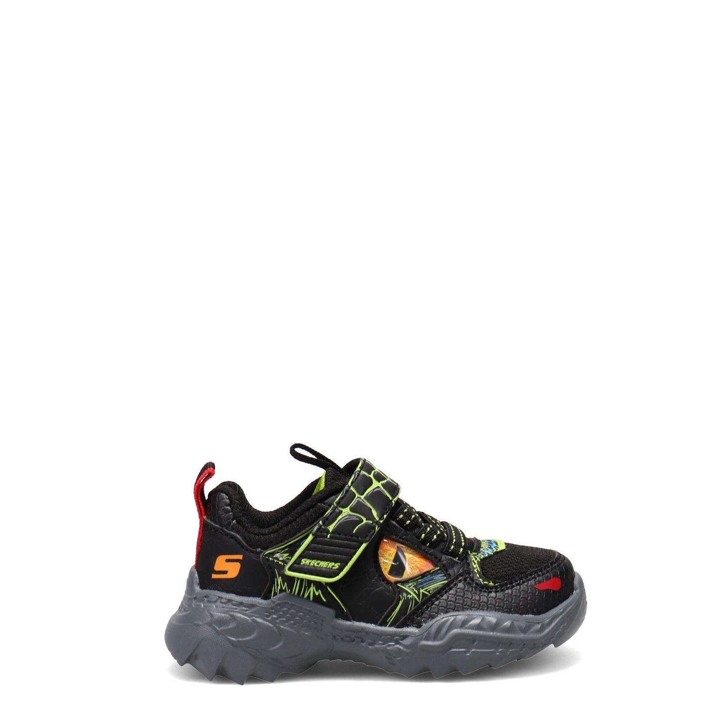 Peltz Shoes Boy's Skechers Skech-o-Saurus Sneaker - Toddler Black/Lime 402235N-BKLM
