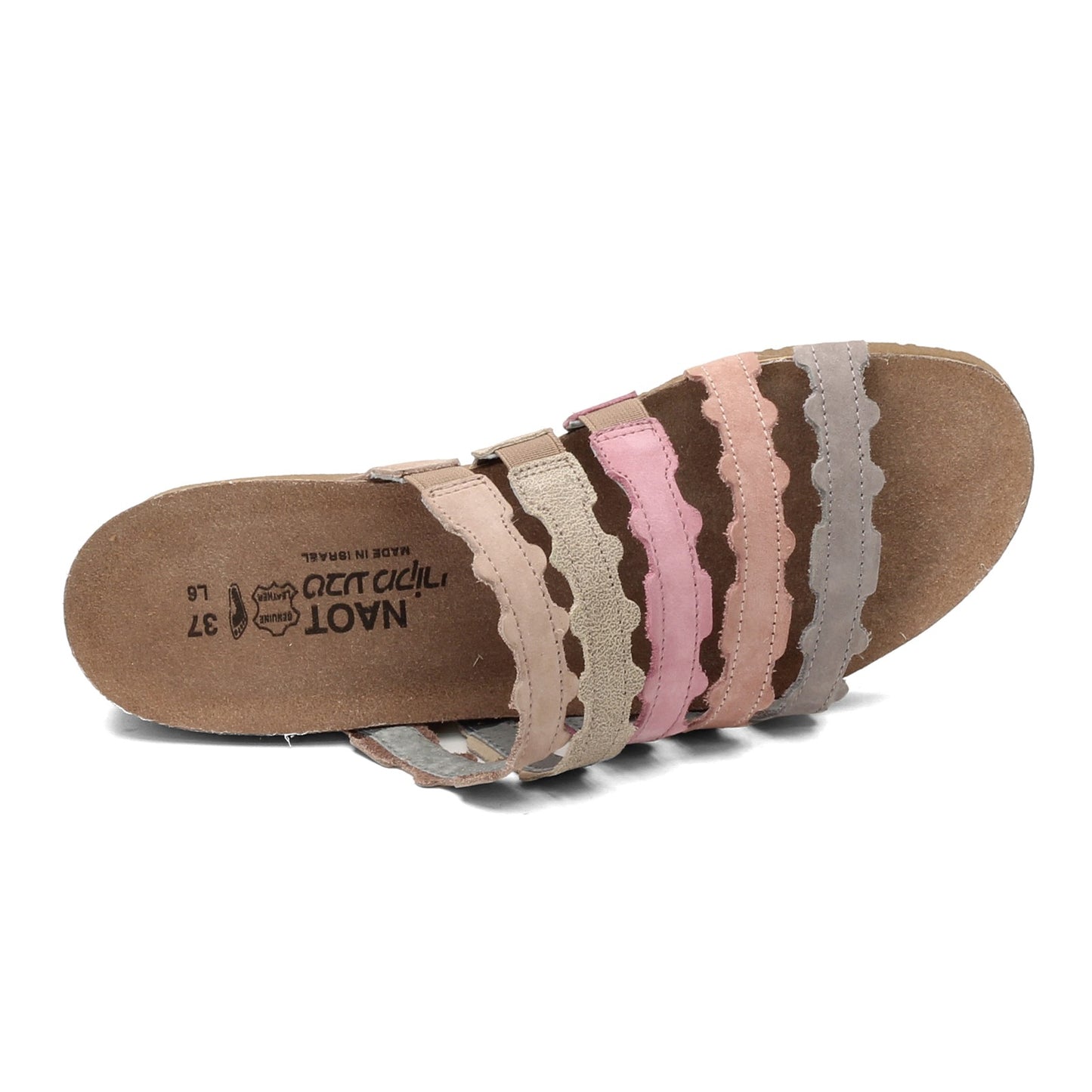 Peltz Shoes Women's Naot Adina Sandal GREY PINK 4034-WBD
