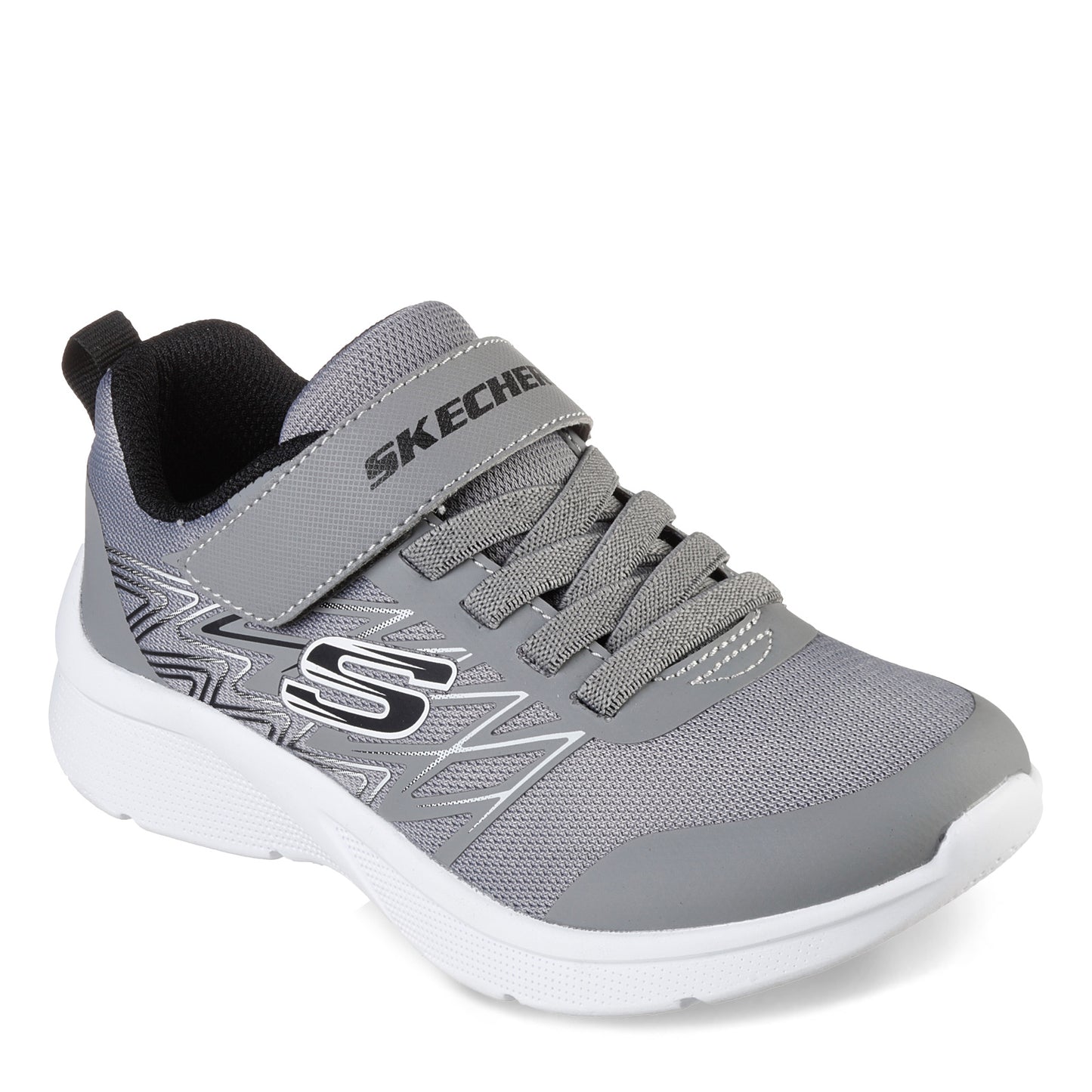 Peltz Shoes Boy's Skechers Microspec - Texlor Sneaker - Little Kid & Big Kid Grey/Black 403770L-GYBK