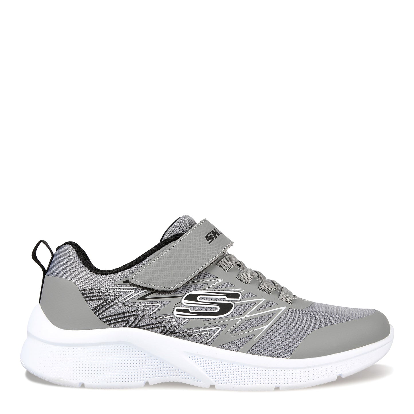 Peltz Shoes Boy's Skechers Microspec - Texlor Sneaker - Little Kid & Big Kid Grey/Black 403770L-GYBK