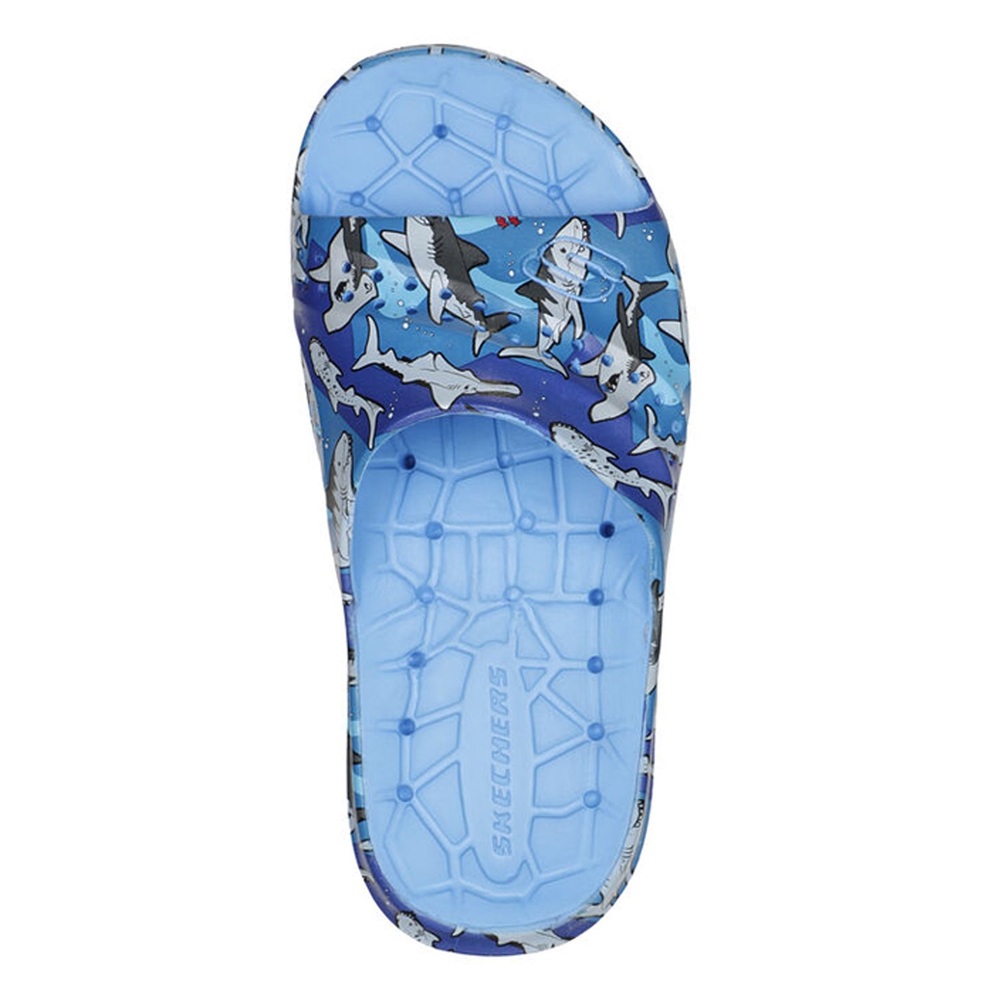 Peltz Shoes Boy's Skechers Foamies: Hogan - Dangerous Waters Sandal - Little Kid & Big Kid Blue 406466L-BLLB