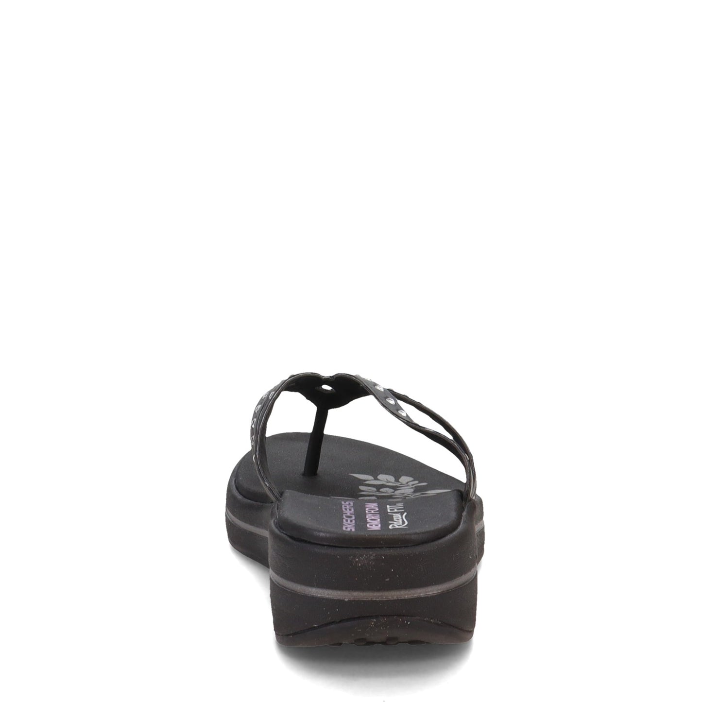 Peltz Shoes Women's Skechers Upgrades Be Jeweled Thong Sandals BLACK 40899-BLK