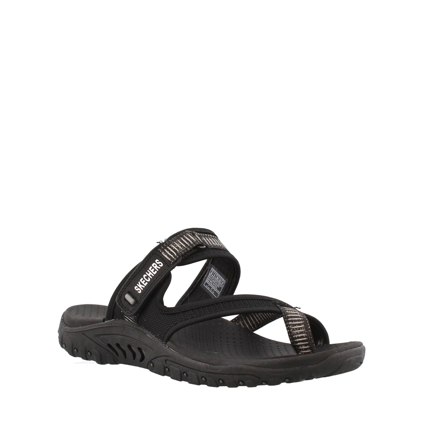 Peltz Shoes Women's Skechers Reggae Seize The Day Thong Sandal BLACK 41112-BLK