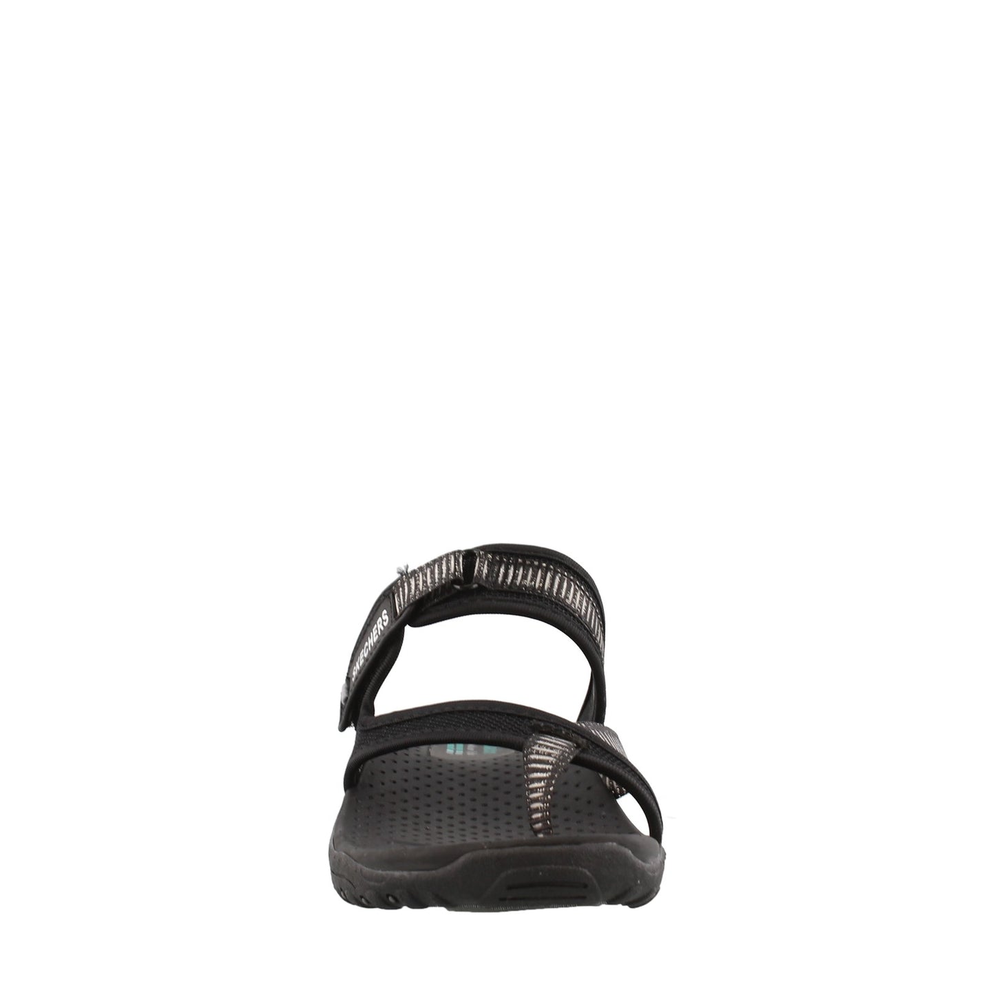 Peltz Shoes Women's Skechers Reggae Seize The Day Thong Sandal BLACK 41112-BLK