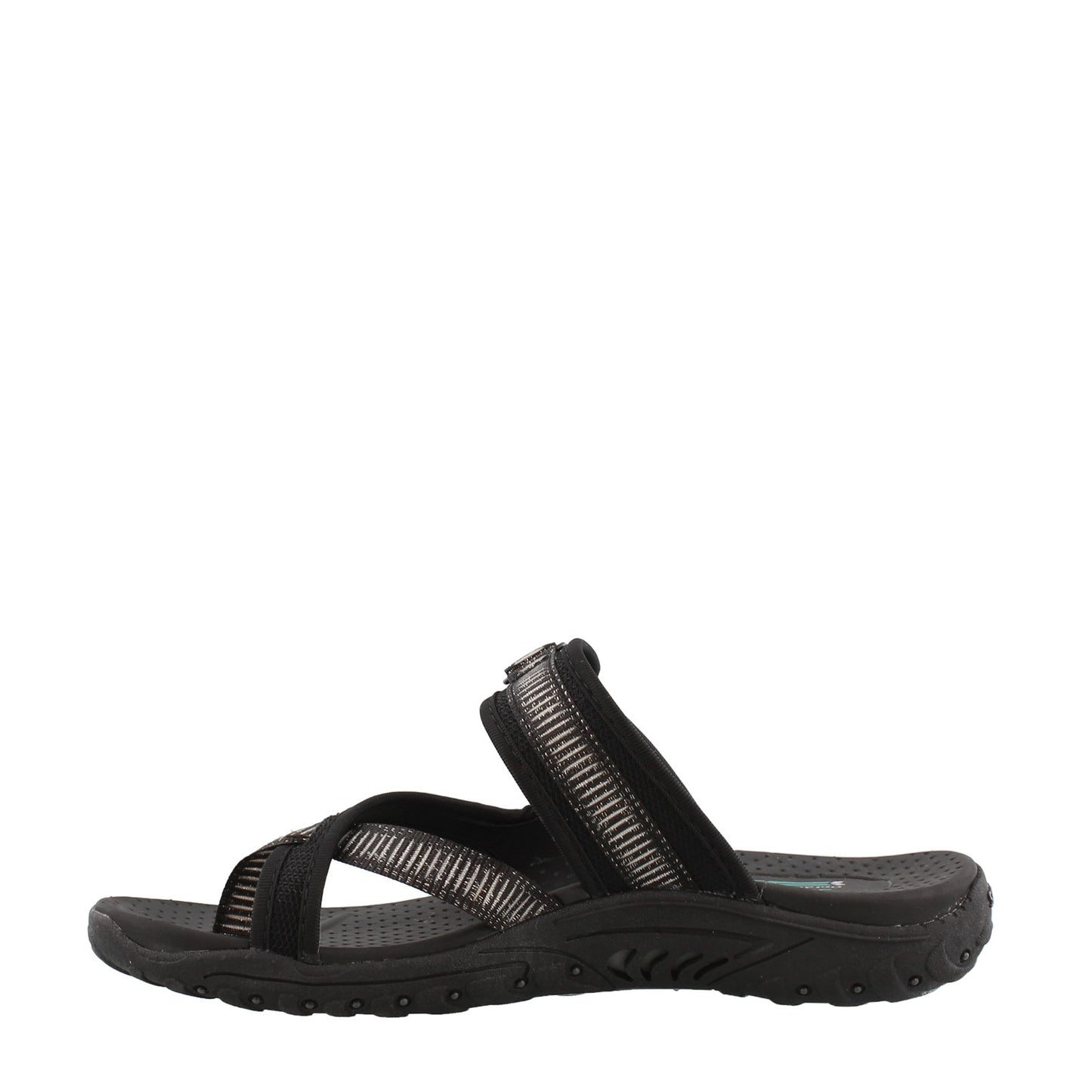 Peltz Shoes Women's Skechers Reggae Seize The Day Thong Sandal BLACK 41112-BLK