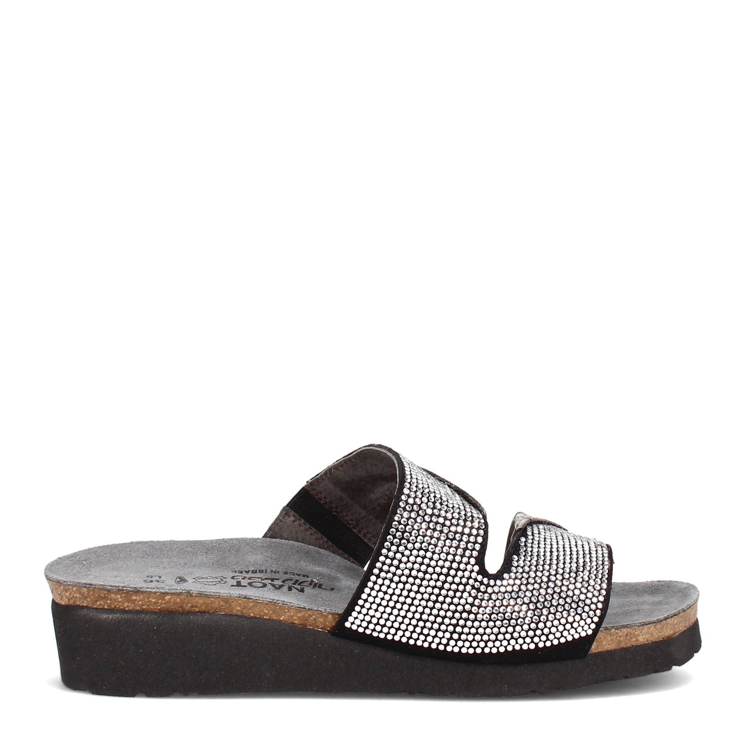 Peltz Shoes Women's Naot Mila Sandal BLACK SILVER 4461-NTH