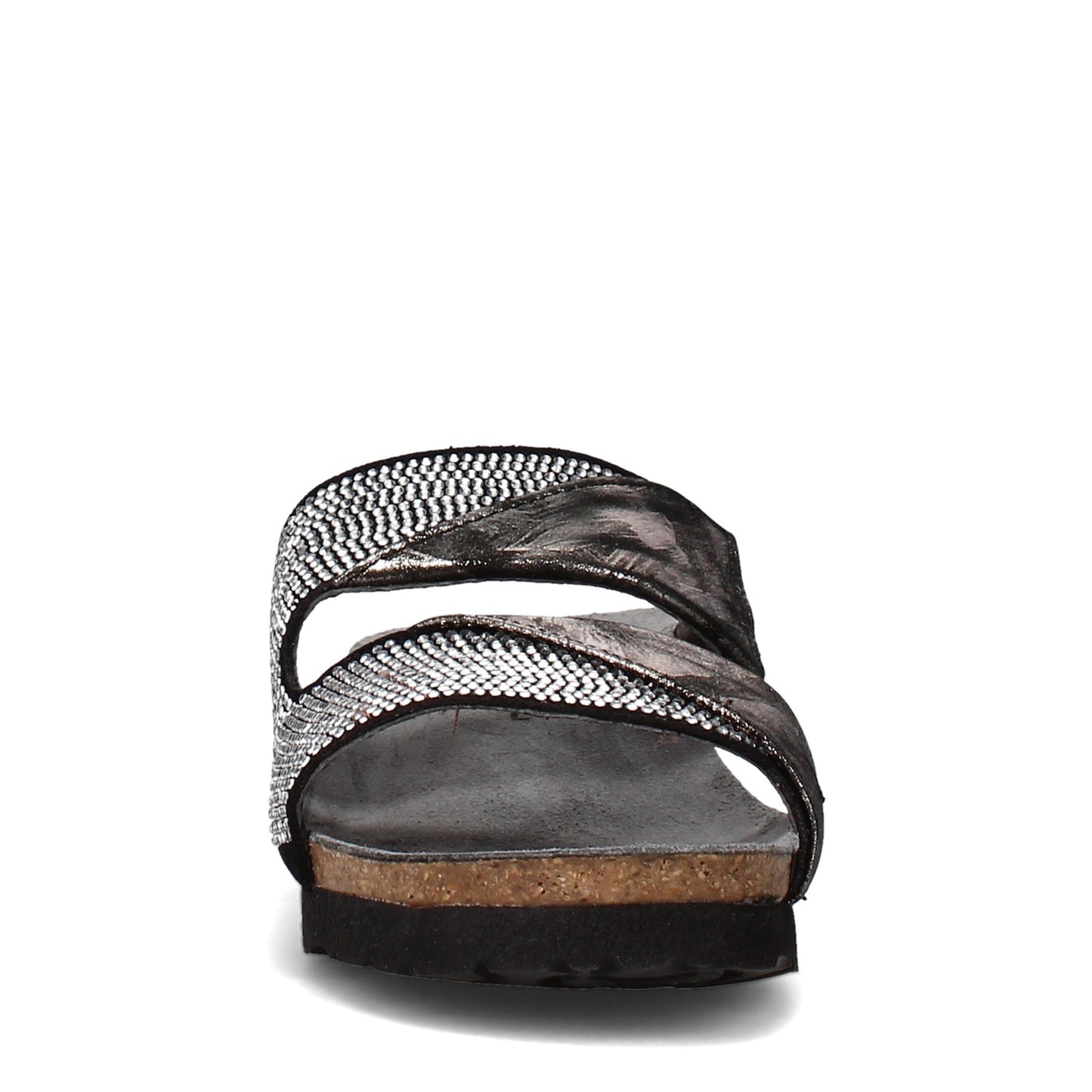 Peltz Shoes Women's Naot Mila Sandal BLACK SILVER 4461-NTH