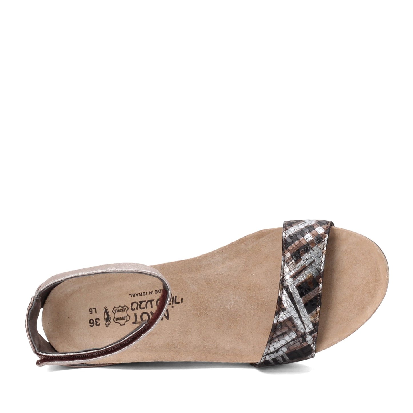 Peltz Shoes Women's Naot Pixie Sandal METALLIC MULTI 5016-SKQ