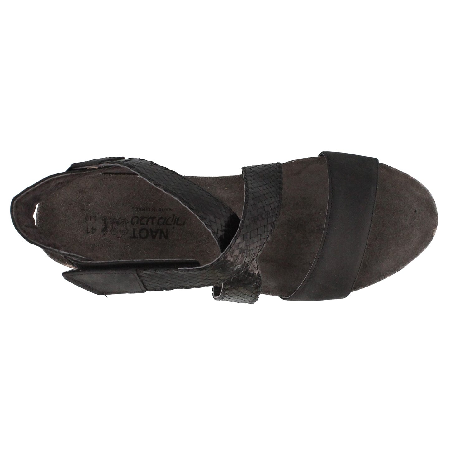 Peltz Shoes Women's Naot Cupid Wedge Sandals BLACK 5040-NJJ