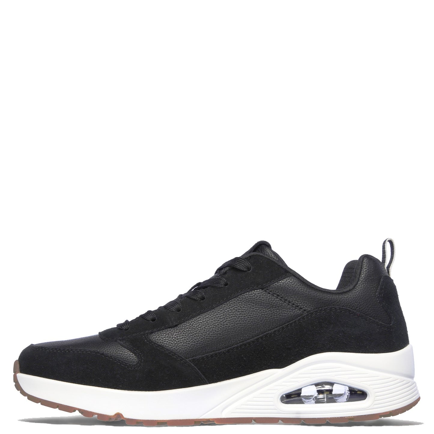 Peltz Shoes Men's Skechers Street Uno - Stacre Sneaker Black/White 52468-BKW