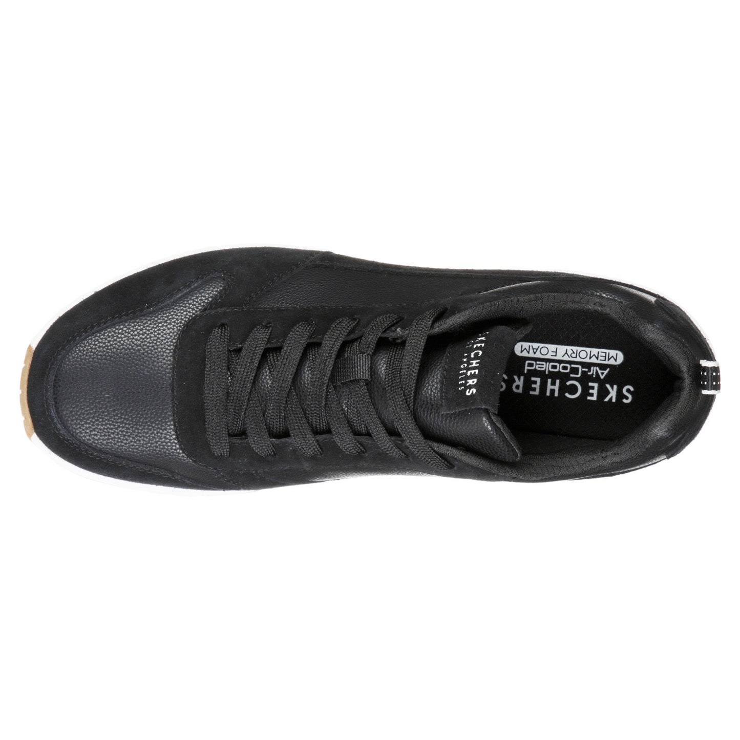 Peltz Shoes Men's Skechers Street Uno - Stacre Sneaker Black/White 52468-BKW