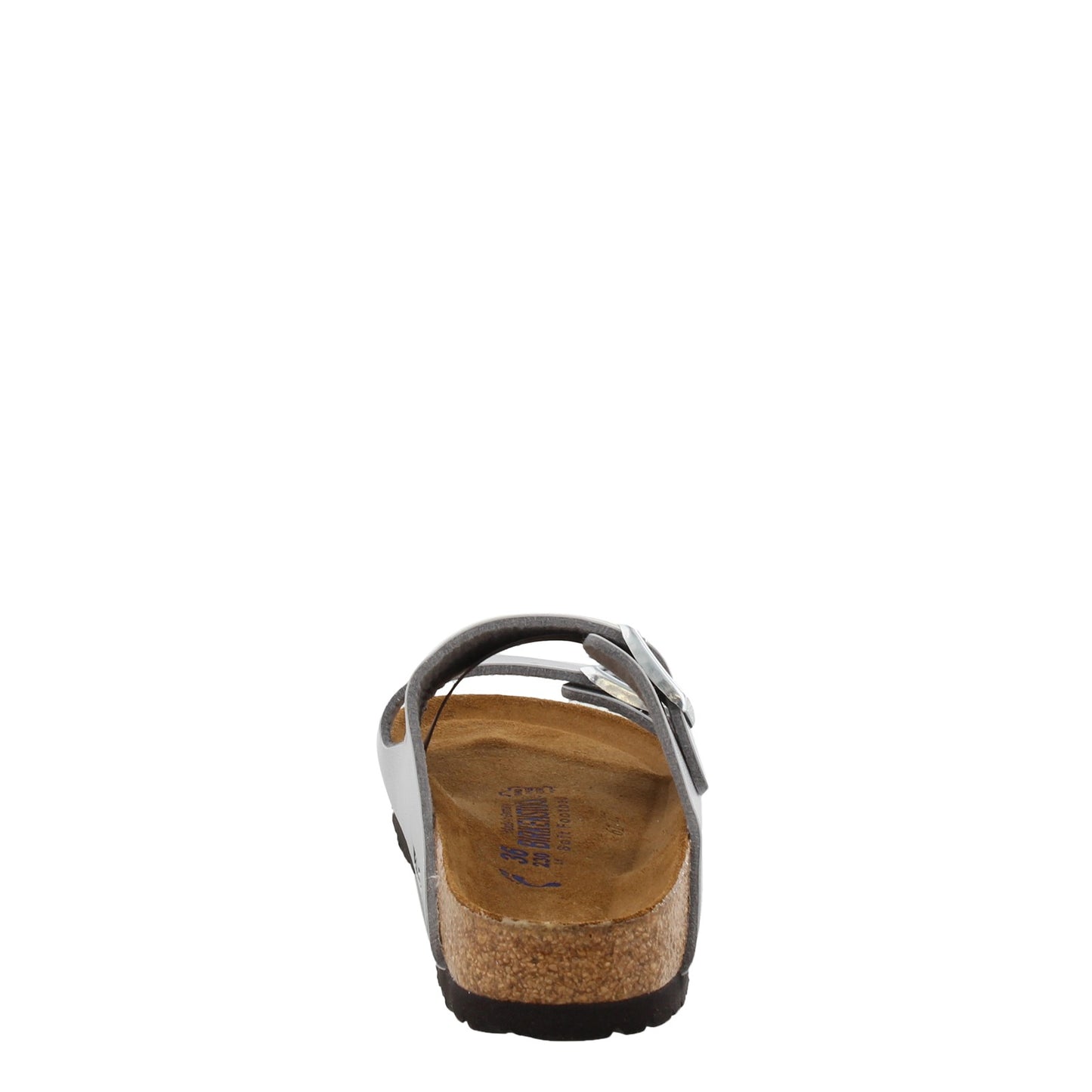 Peltz Shoes Women's Birkenstock Arizona Soft Footbed Sandal - Narrow Width SILVER 550153