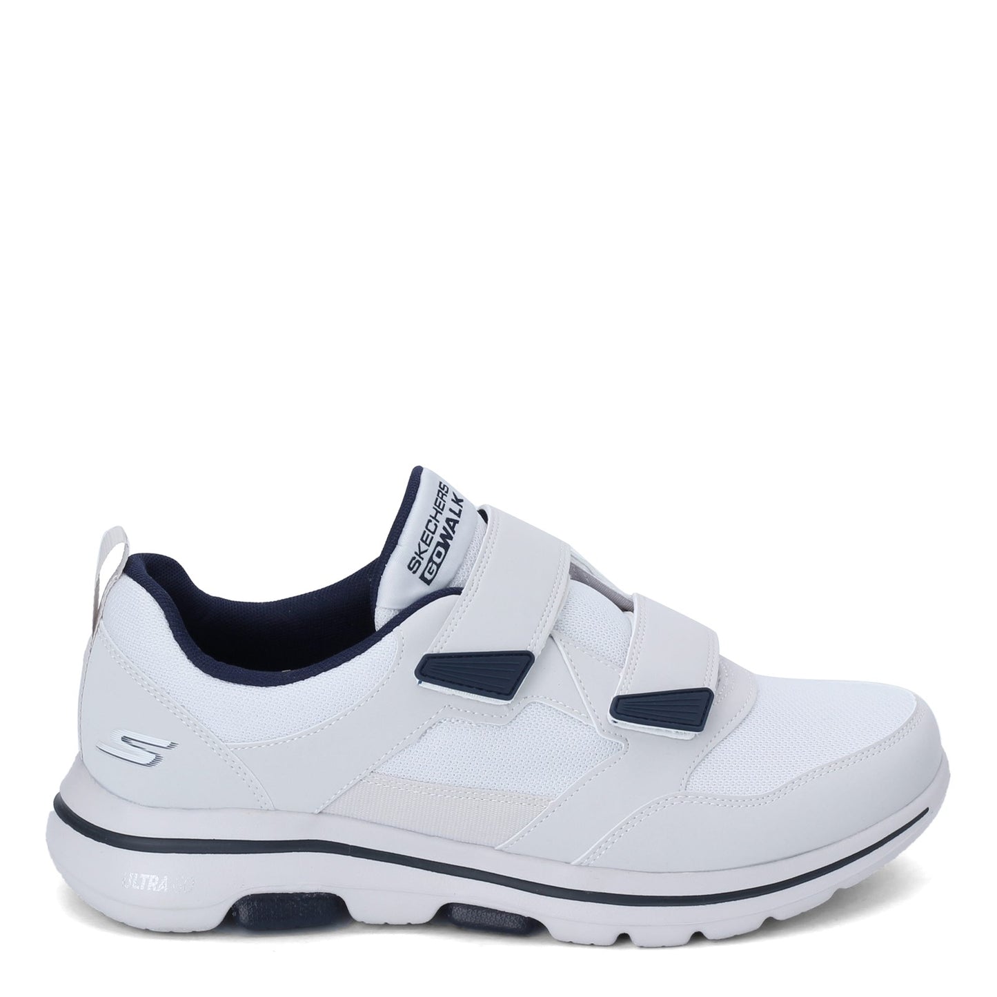 Peltz Shoes Men's Skechers GOwalk 5 - Wistful Sneaker WHITE NAVY 55515-WNV
