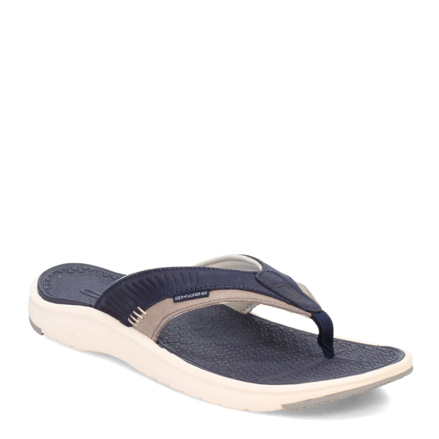 Peltz Shoes Men's Skuze Stingray Sandal GREY NAVY 6-01