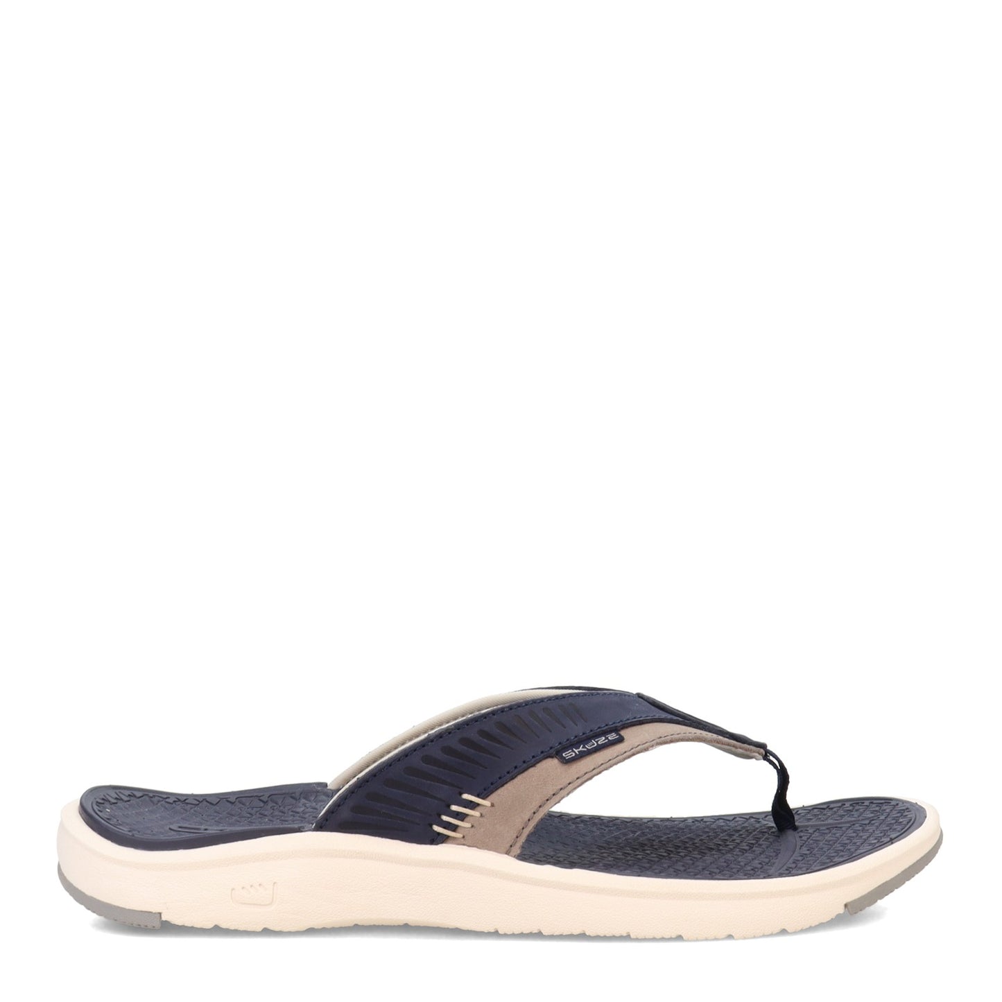Peltz Shoes Men's Skuze Stingray Sandal GREY NAVY 6-01