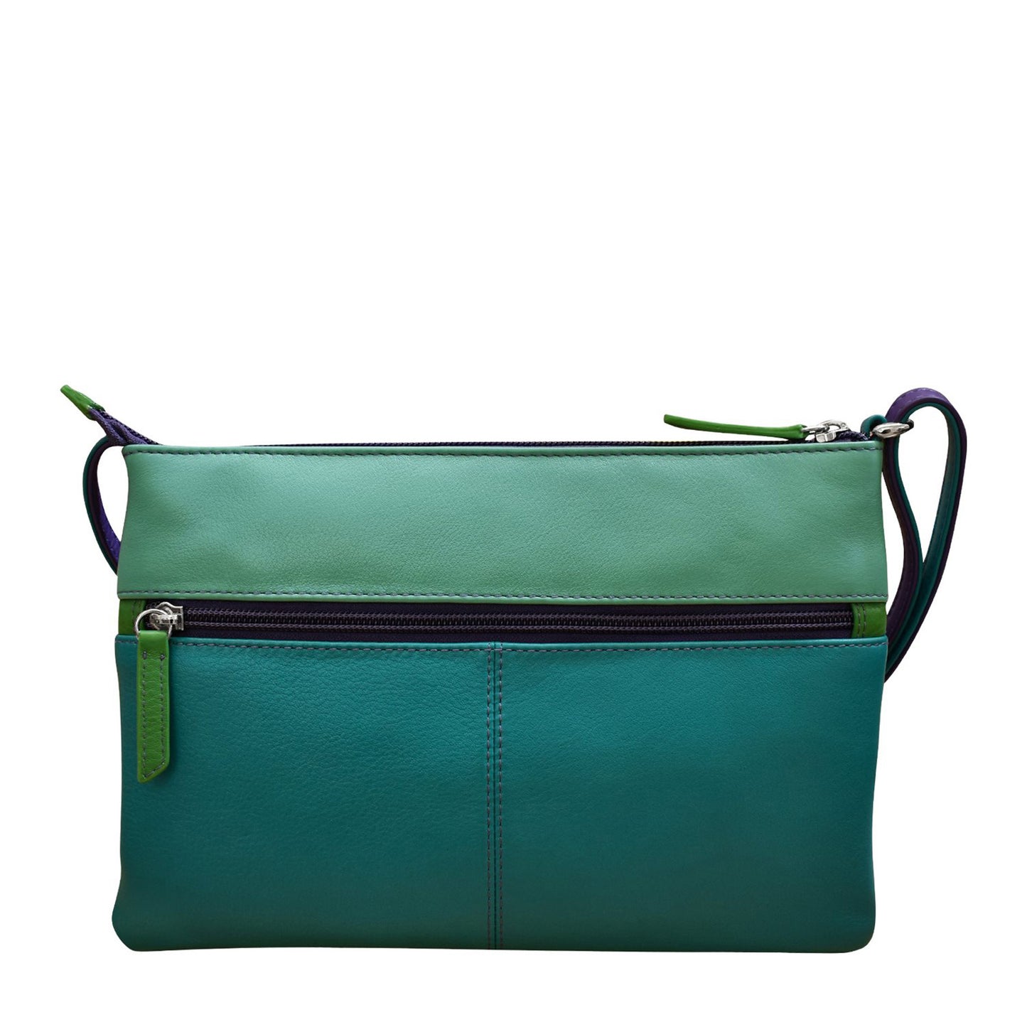 Peltz Shoes Women's ILI Double Zip Crossbody Cool Tropics 6028-COOL TROPICS