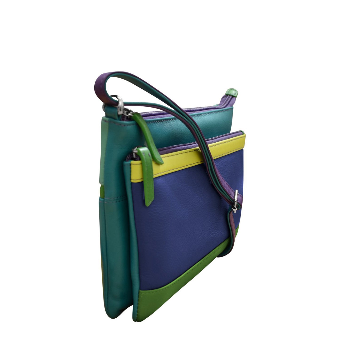 Peltz Shoes Women's ILI Double Zip Crossbody Cool Tropics 6028-COOL TROPICS