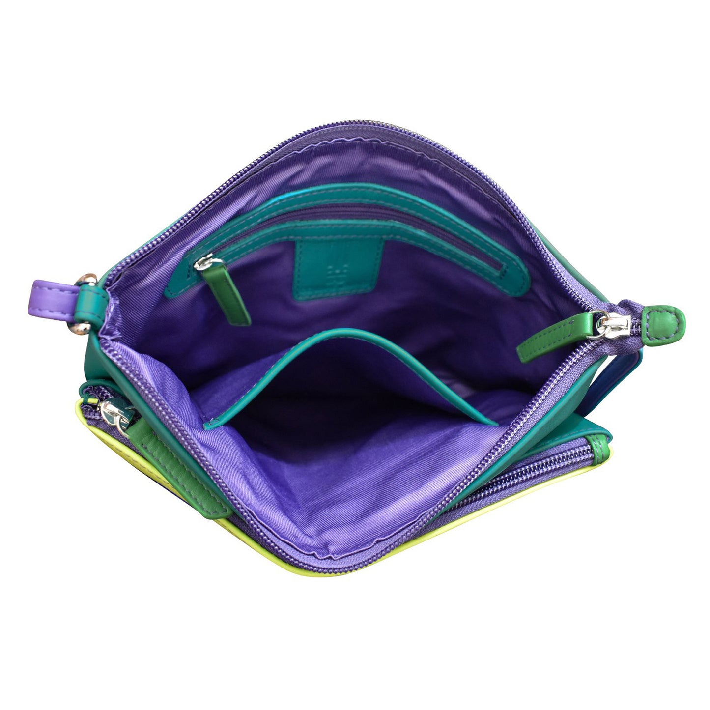 Peltz Shoes Women's ILI Double Zip Crossbody Cool Tropics 6028-COOL TROPICS