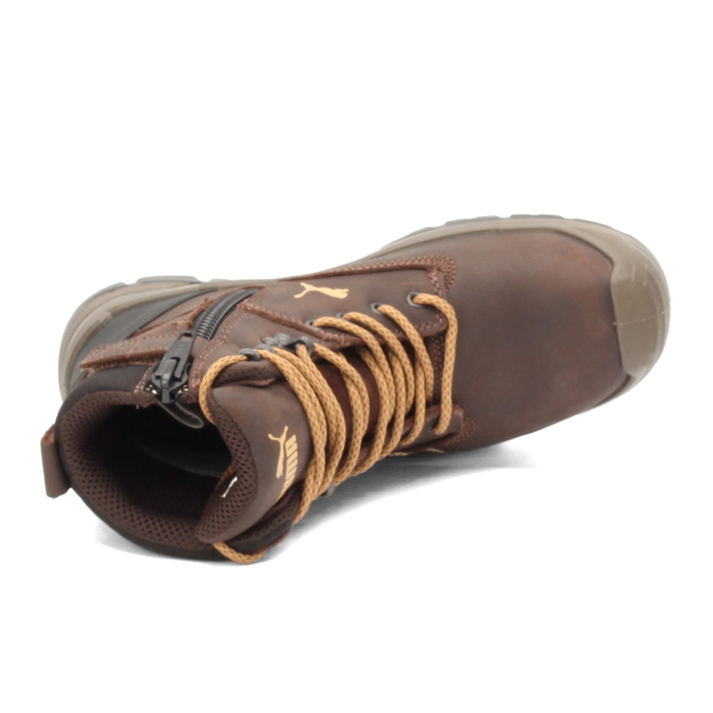 Peltz Shoes Men's Puma Safety Conquest 7 Inch CTX Waterproof Boot BROWN 630655