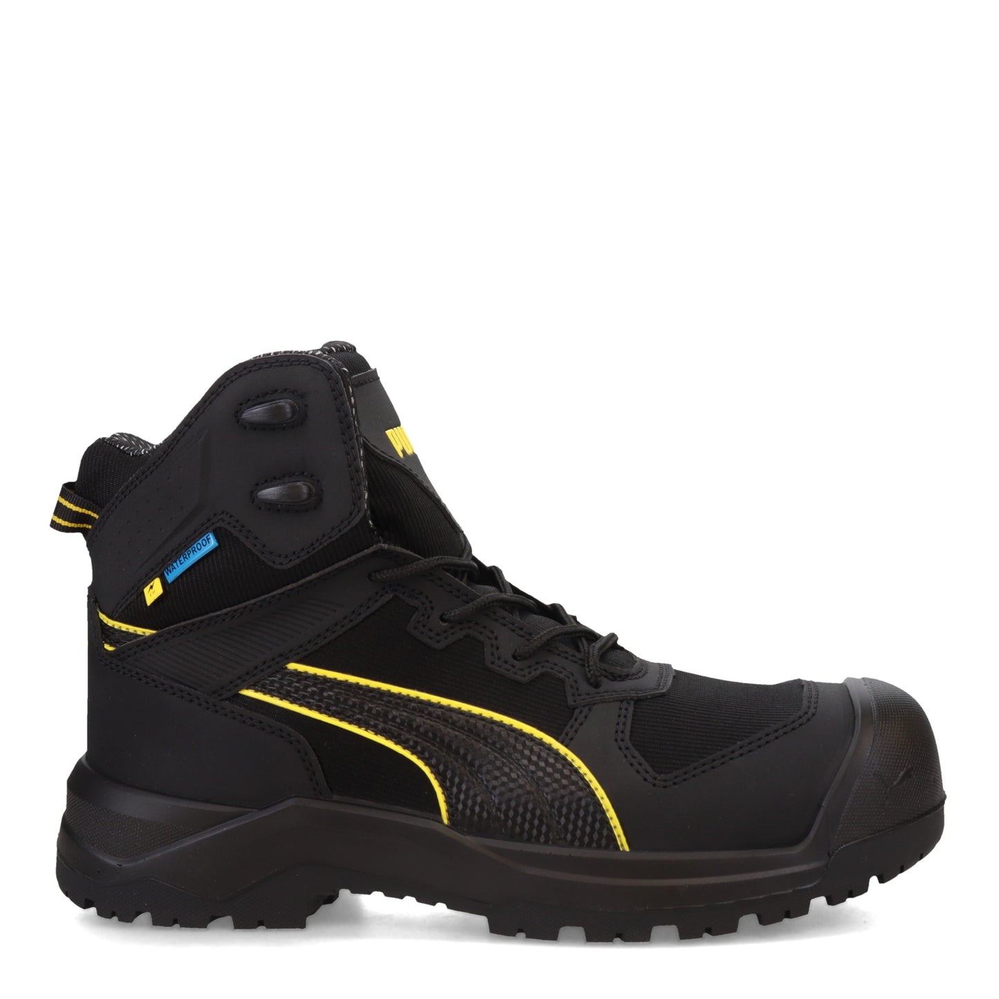 Peltz Shoes Men's PUMA Safety Rock HD Mid Comp Toe Boot Black 632705