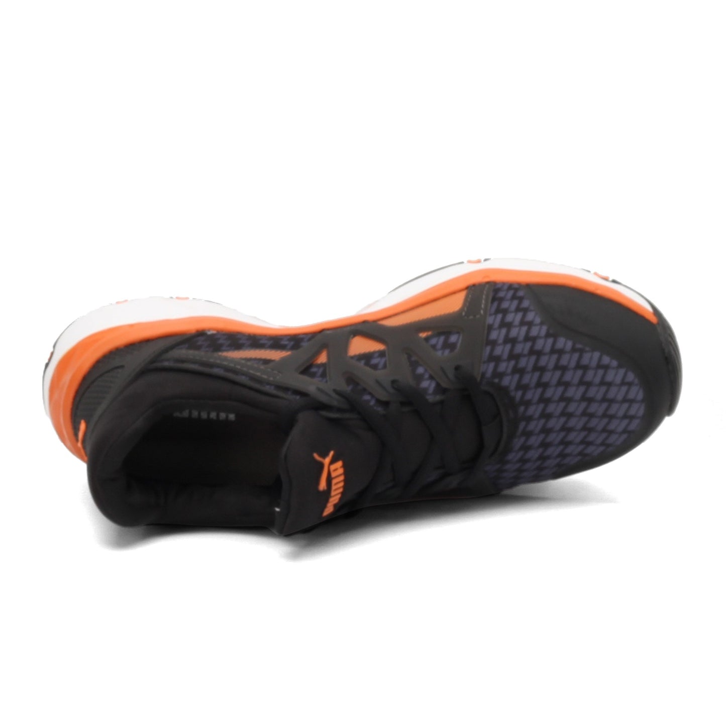 Peltz Shoes Men's Puma Rush 2.0 Mid SD Composite Toe Work Shoe BLACK ORANGE 633875