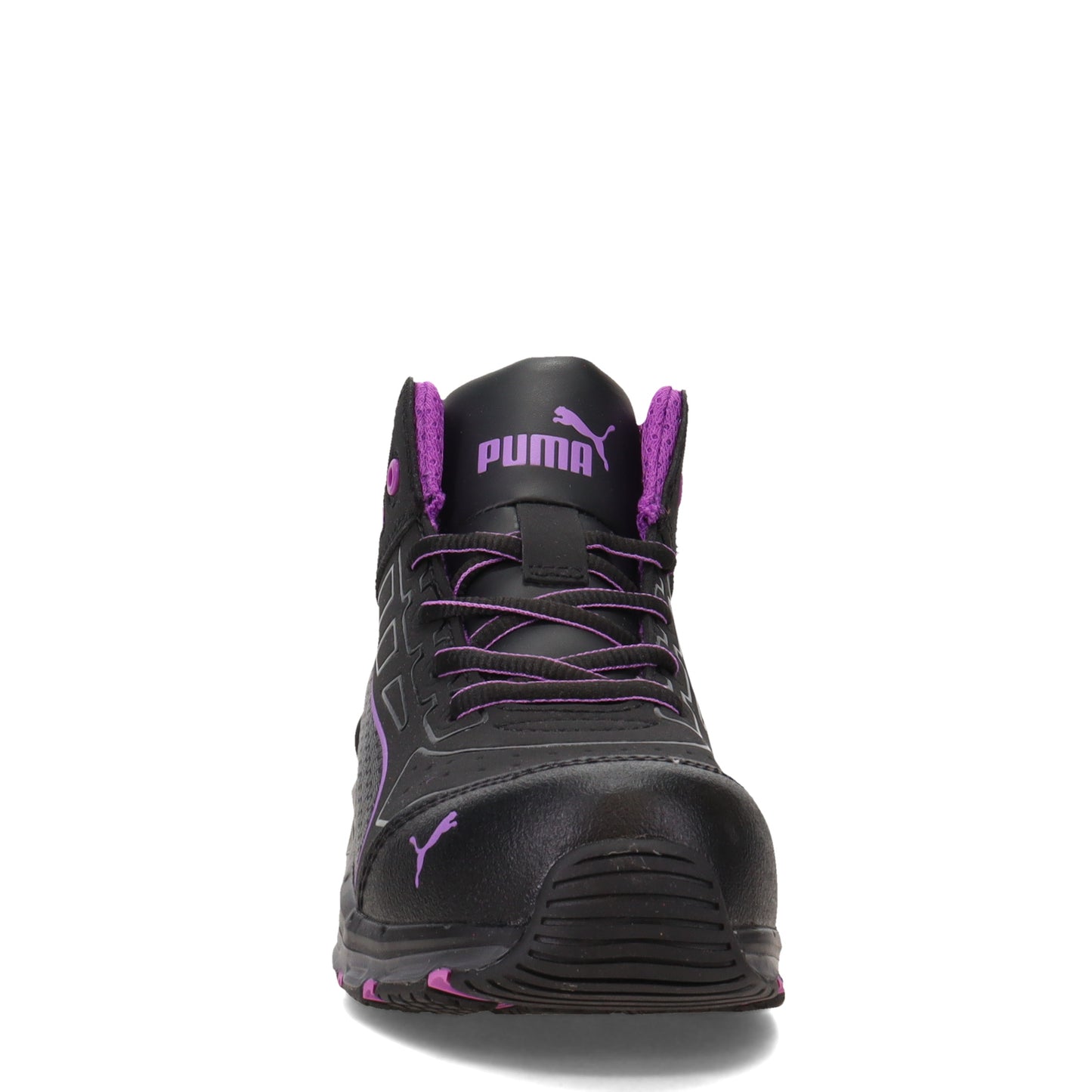 Peltz Shoes Women's Puma Safety Stepper 2.0 Mid Work Shoe BLACK PURPLE 633895