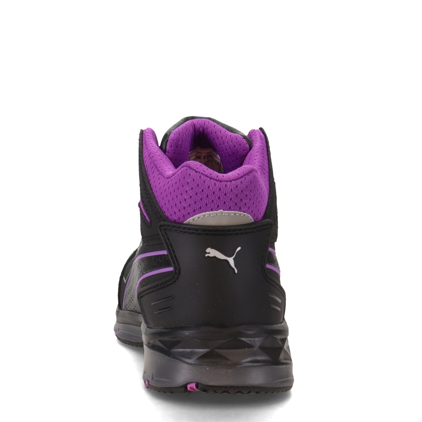 Peltz Shoes Women's Puma Safety Stepper 2.0 Mid Work Shoe BLACK PURPLE 633895