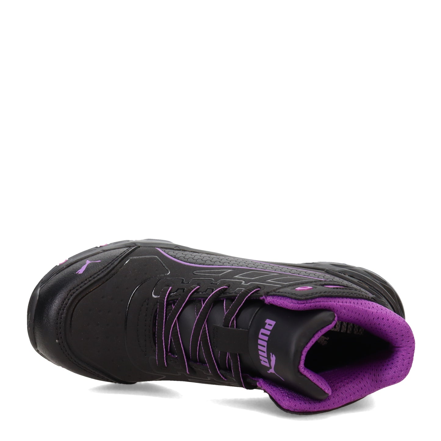 Peltz Shoes Women's Puma Safety Stepper 2.0 Mid Work Shoe BLACK PURPLE 633895