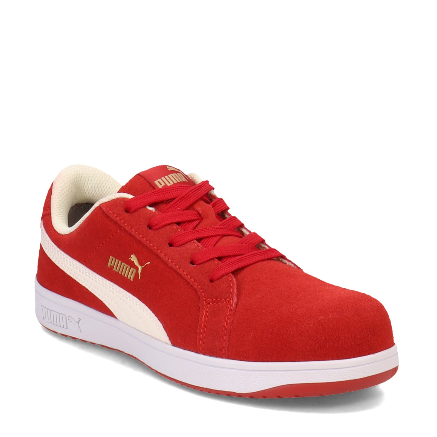 Peltz Shoes Women's Puma Iconic Suede Low Work Shoe RED 640135