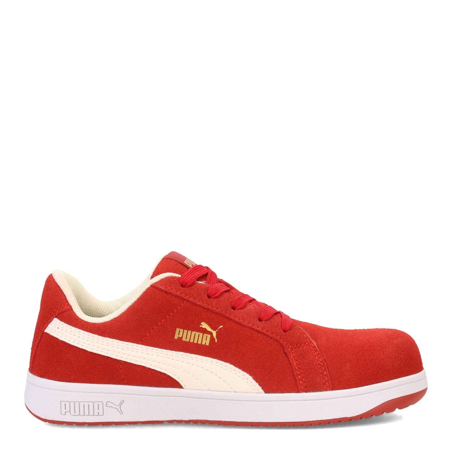 Peltz Shoes Women's Puma Iconic Suede Low Work Shoe RED 640135