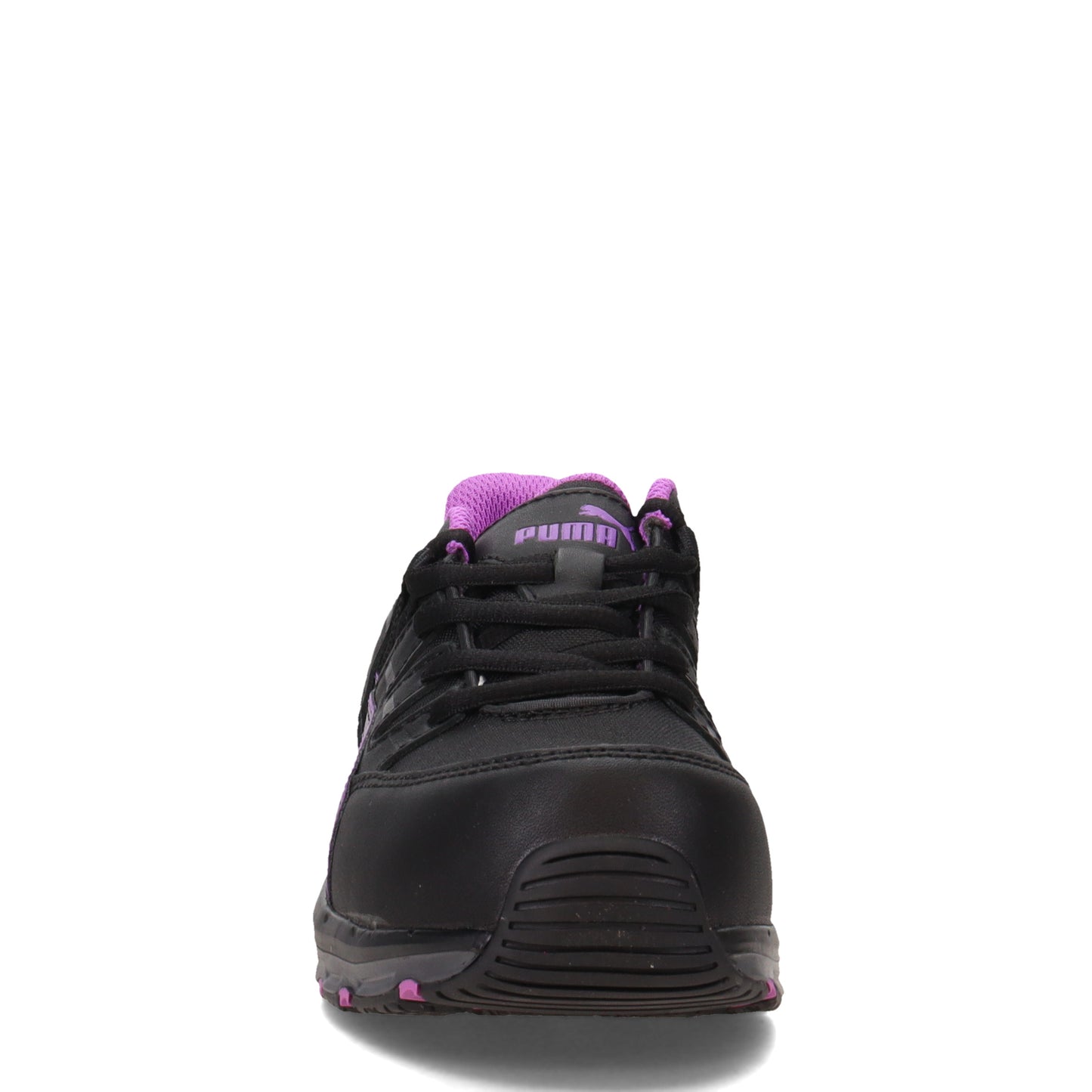 Peltz Shoes Women's Puma Safety Stepper 2.0 Low Work Shoe BLACK PURPLE 643955