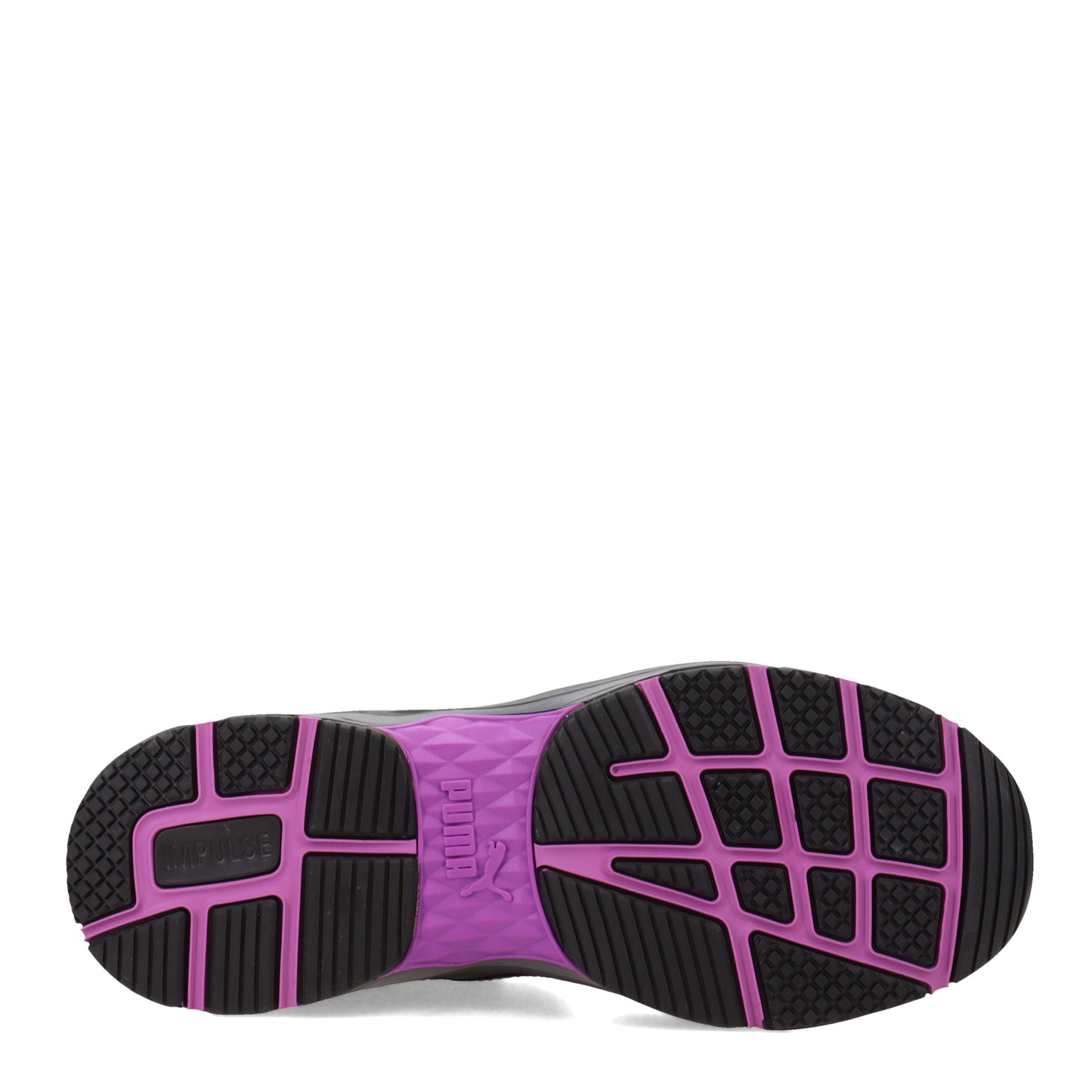 Peltz Shoes Women's Puma Safety Stepper 2.0 Low Work Shoe BLACK PURPLE 643955