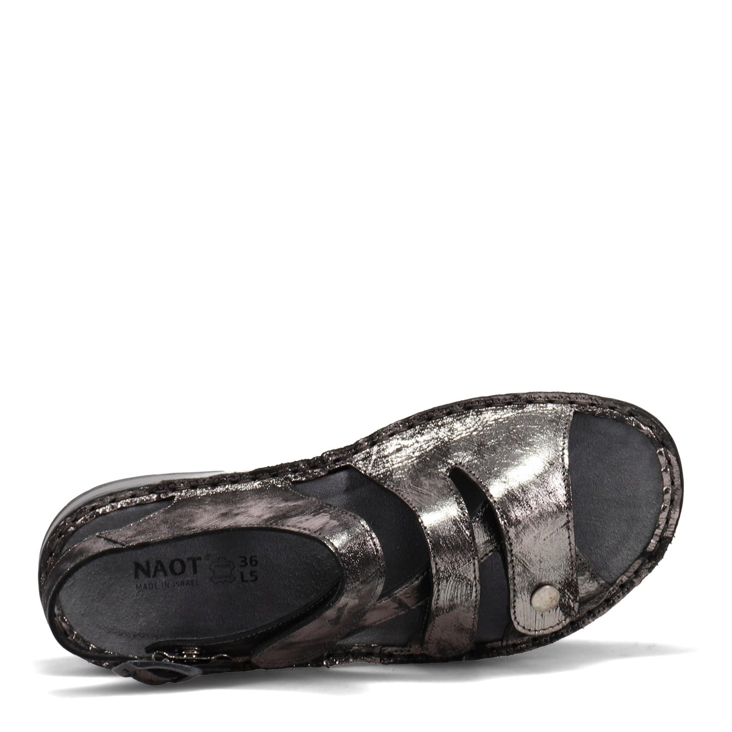 Peltz Shoes Women's Naot Fleur Sandal Black METALLIC 64402-BAB